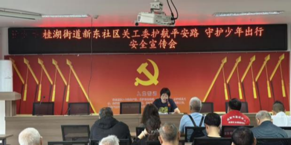 成都市新都区桂湖街道新东社区关工委开展 “护航平安路 守护少年出行”交通安全宣传会