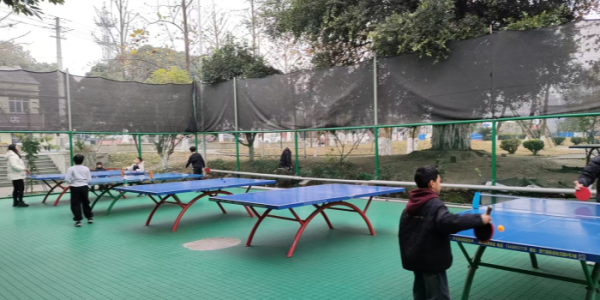 成都市新都区新繁街道新龙桥社区关工委开展“青少年兴趣乒乓球”活动